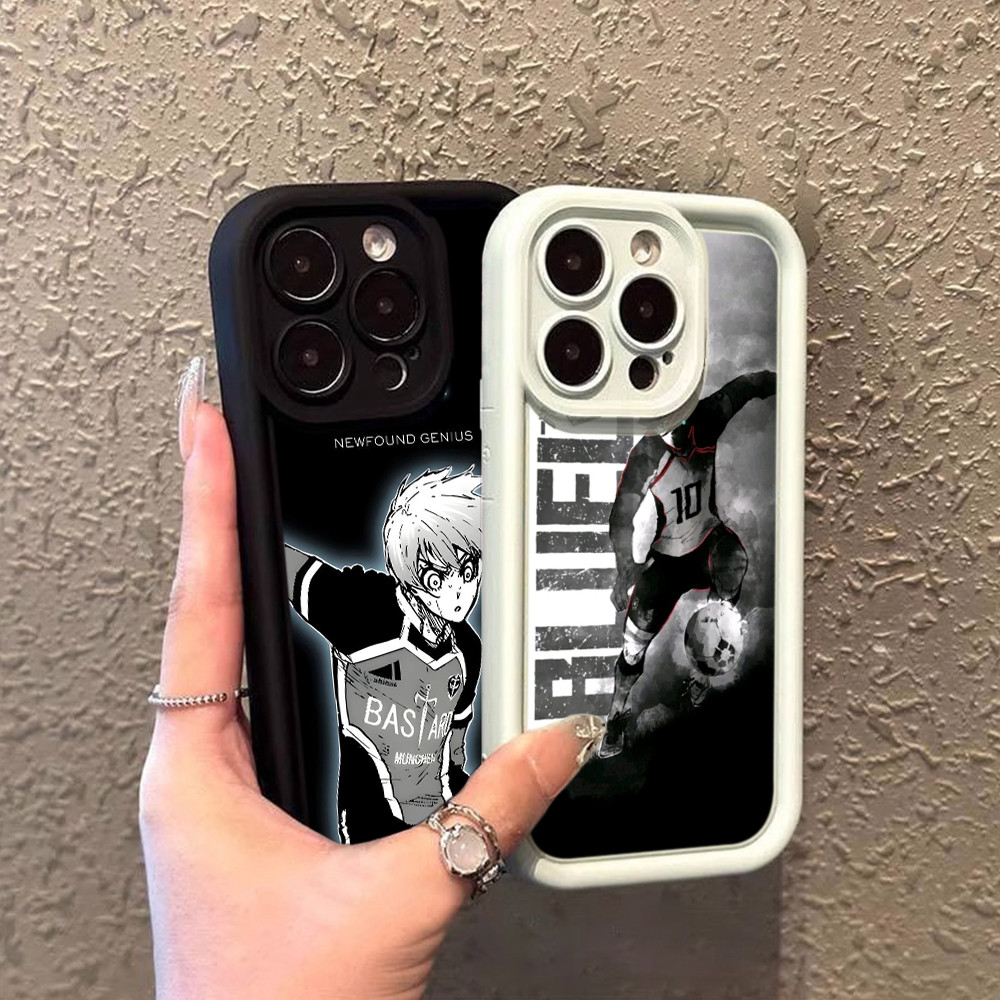 สำหรับ for iPhone X XR XS Max 11 Pro Max เคสโทรศัพท์มือถือ ดวงตานางฟ้า กรณ KK65 BLUE LOCK Anime Blac