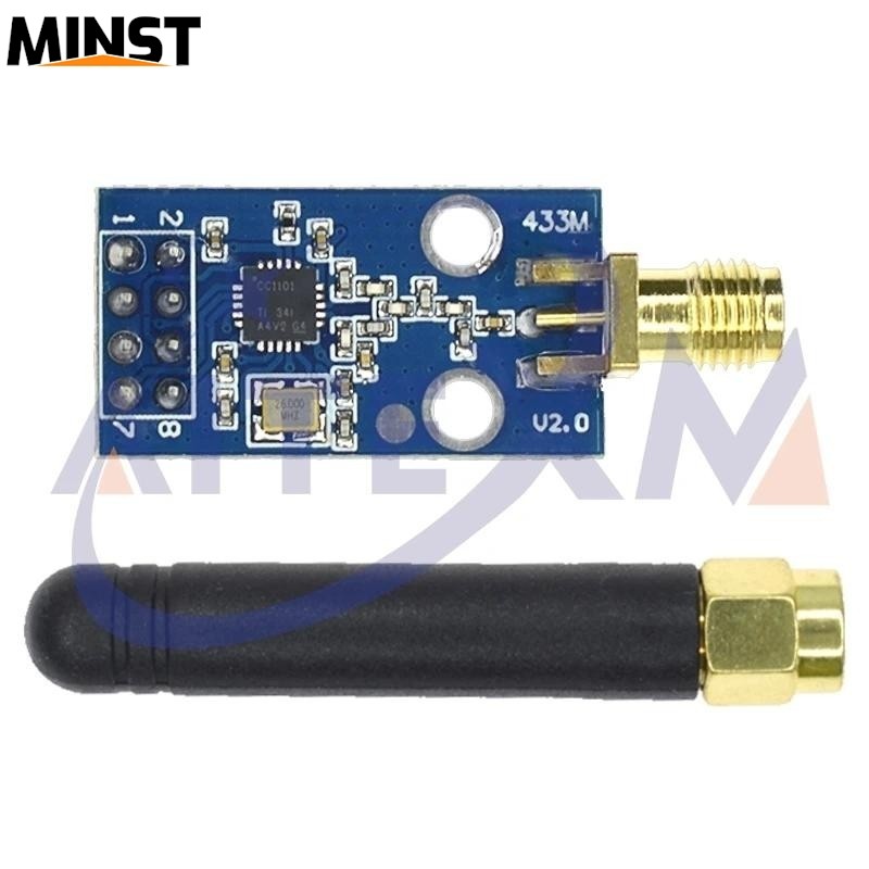 CC1101 433MHz โมดูลไร้สายพร้อมเสาอากาศ SMA โมดูลรับส่งสัญญาณไร้สายสําหรับ Arduino