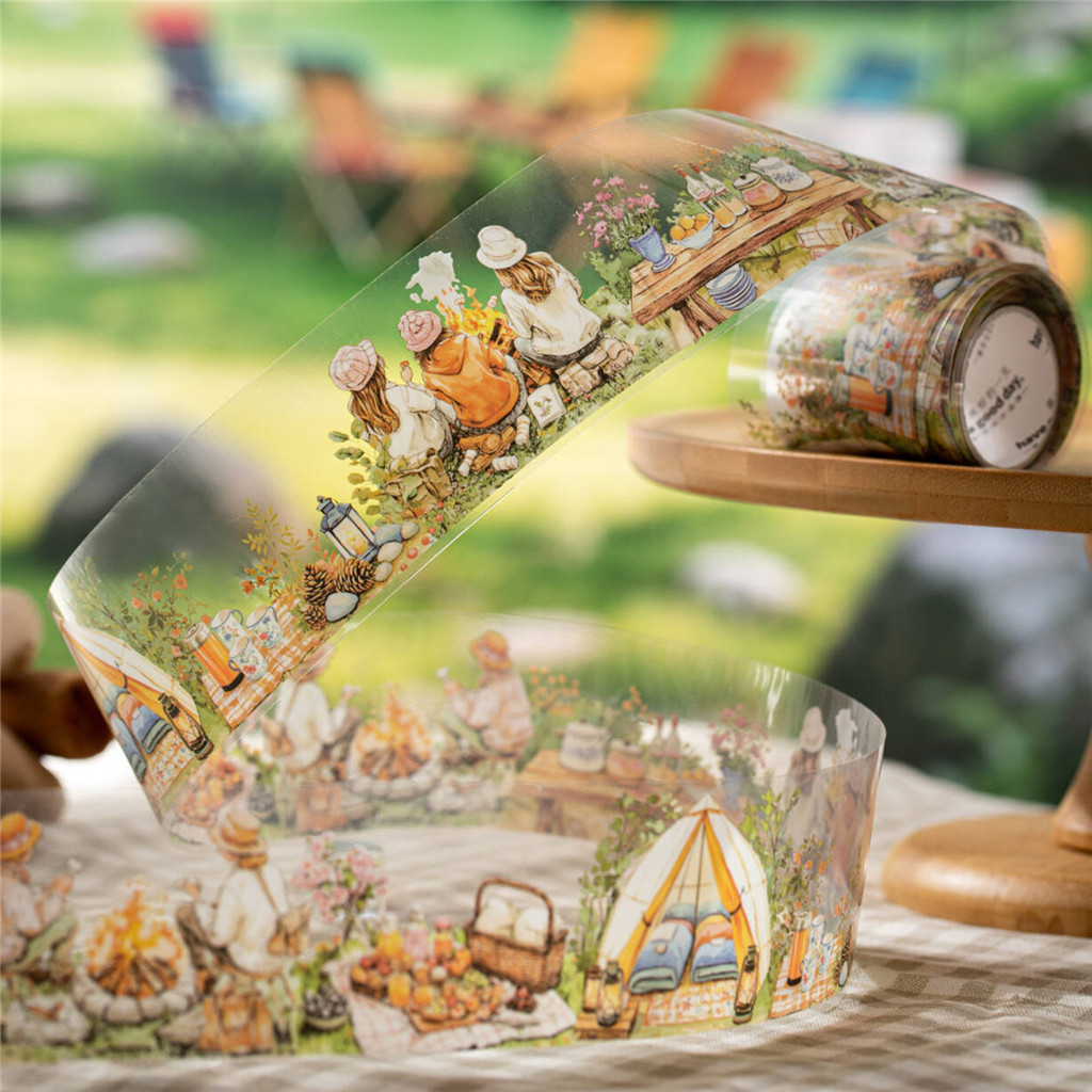 1 ชิ้น/ล็อต DIY ตกแต่งเทปกาว Camping Plan สัตว์เลี้ยงเทปสติกเกอร์ Masking เทป
