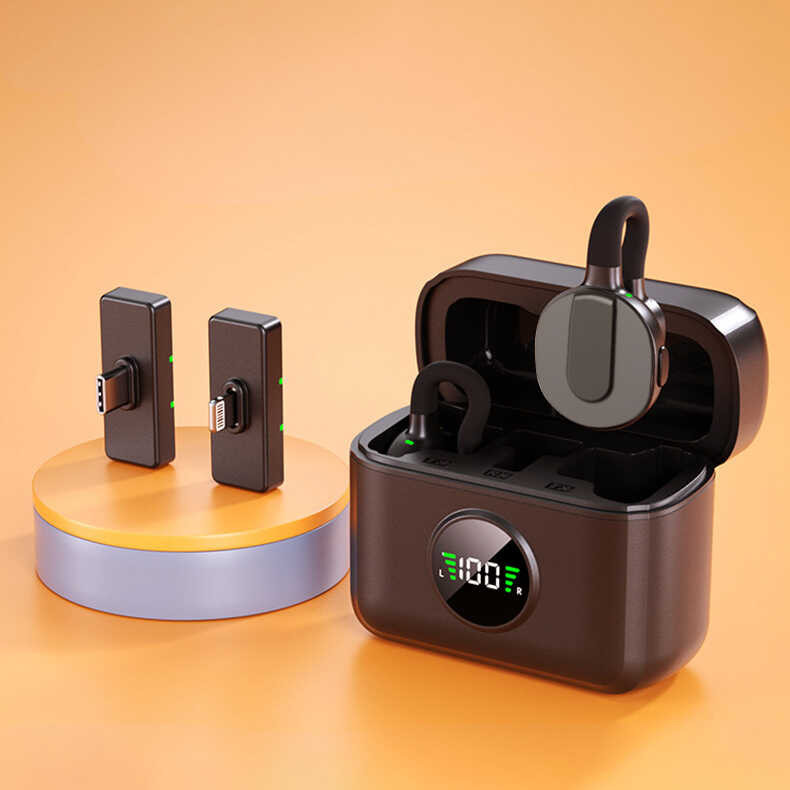 Q28 หนึ่งสําหรับสองไมโครโฟนไร้สายโทรศัพท์มือถือไมโครโฟนขนาดเล็กแม่เหล็กแบบหนีบเสื้อข้าวสาลีพร้อมโกดั