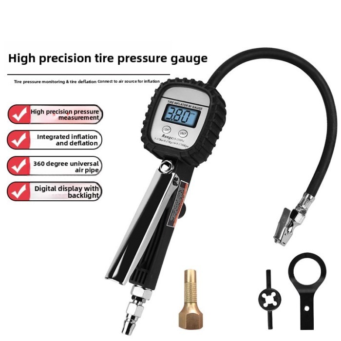 Digital Tire Inflator Gun Digital Tire Pressure Gauge Inflation Gauge KLP86003 Upgraded Quick Chuck
