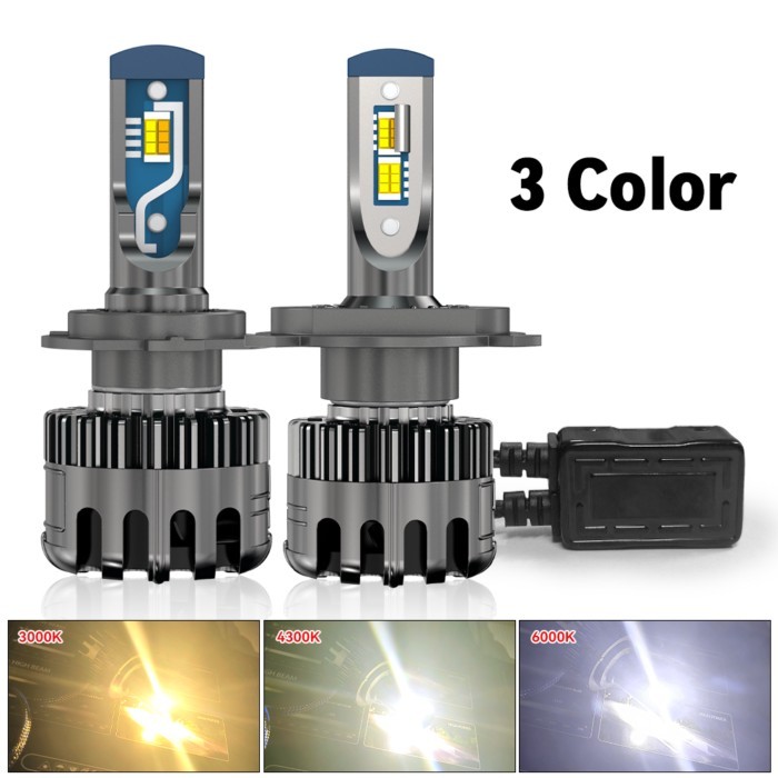 H4 LED Bulbs Fog Light Halogen Replacement Auto H7 LED Headlight 6000K 4300K 3000K 3 Colors Front L