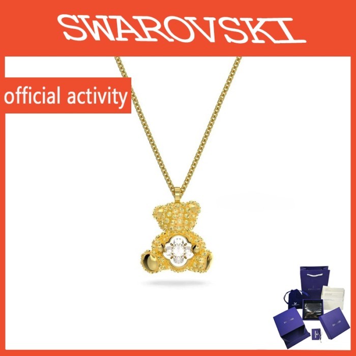 205X Swarovski Necklace Teddy Bear Necklace 100% RTRTYQ Set Chain Chain Pendant Necklace Crystal Ne