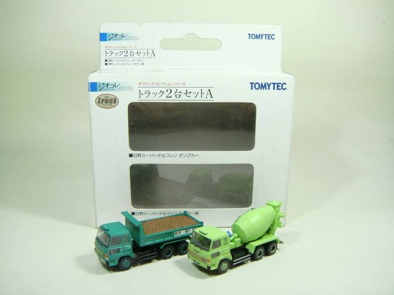 TOMYTEC Dump Truck Dump Truck Cement Truck Mixer Truck Transporter 2 Car Set 1: 150 พลาสติกทั้งหมดออ
