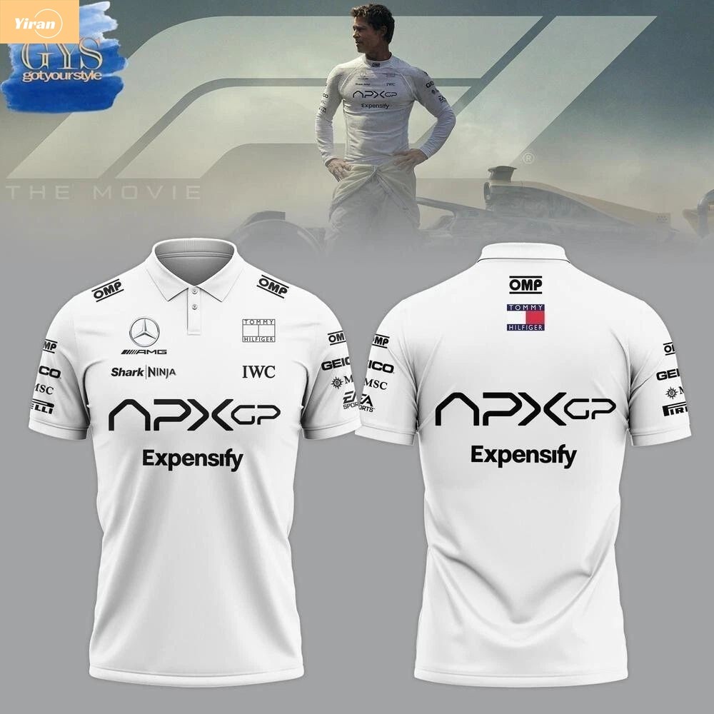 2025 ชุดแข่ง F1 ใหม่ล่าสุด + APX GP ทีม F1 Jersey + ฤดูร้อนผู้ชายและผู้หญิงเสื้อยืดแขนสั้น