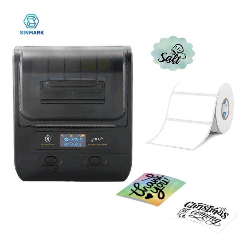SINMARK Portable Label Thermal Mini Bluetooth Maker Barcode QR Code Sticker Cable Tag Printer