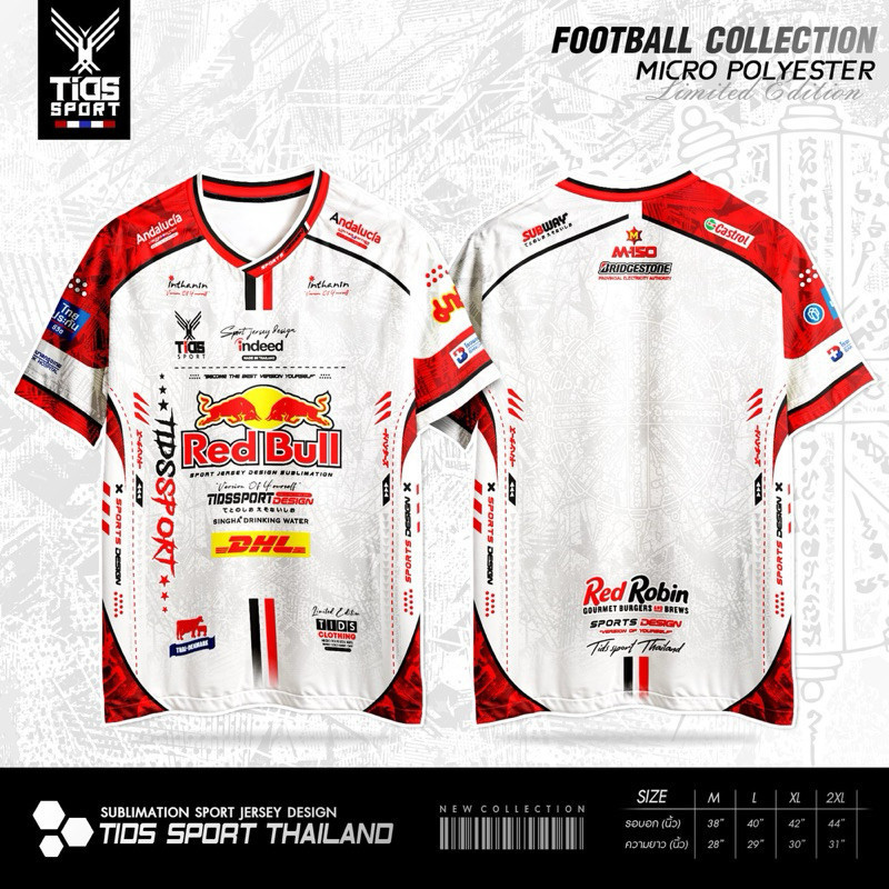 เสื้อกีฬา Red Bull พิมพ์ลายใหม่ Sport Red Bull มอเตอร์ไซค์มะม่วงปั่นจักรยาน