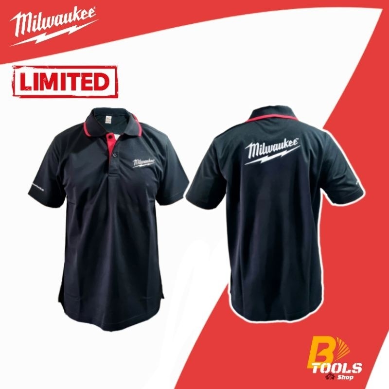 MILWAUKEE เสื้อโปโลคอปก ฟรีไซส์ สีดำ Black Edition (Limited)