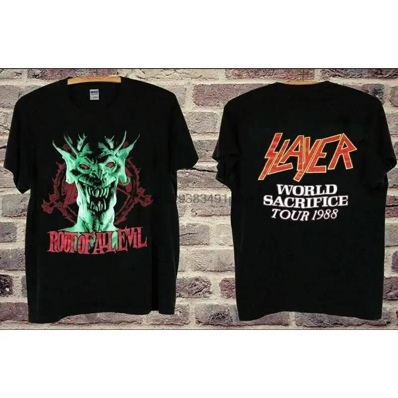 VTG 1988 SLAYER Root Of All Evil WORLD SACRIFICE Tour T เสื้อขนาด S 5XL