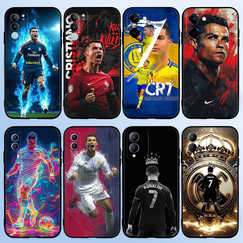 R-6 Cristiano Ronaldo สําหรับ Vivo V11 V15 S1 Pro Y75 Y55 TPU นุ่มสีดําป้องกันกรณี