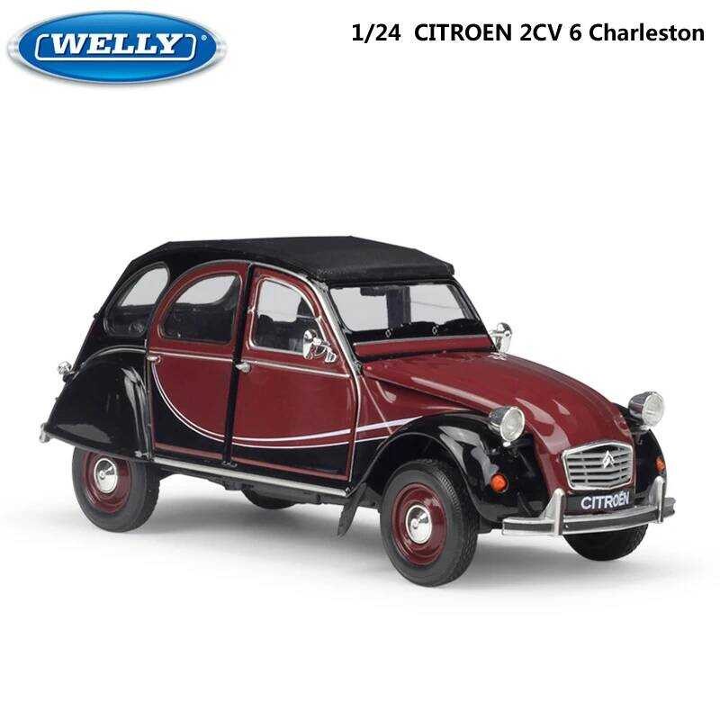 C C WELLY Model Car Diecast 1:24 Scale CITROEN 2Cv 6 Charlesto Classic Alloy Car Toy Vehicle Metal