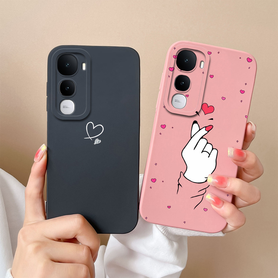 กรณีสําหรับVivo Y400 Y400 Pro Love Heart Gestureหมีป้องกันกล้องทนทานกันกระแทกMinimalist Anti-Dropที่