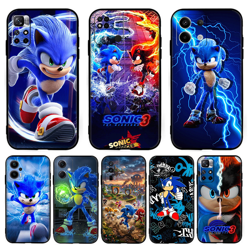 สําหรับRedmi 10X 10c 10 11A 12C 12 13 13C A1 A2 Sonic the Hedgehogปลอก 6Y18 สีดําTPUซิลิโคนอ่อนนุ่มเคสโทรศัพท์