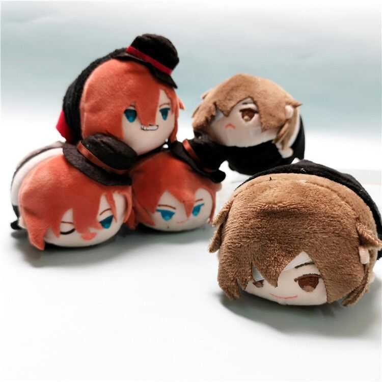 C 1 Pcs Cute Anime Bungou Stray Nakahara Chuuya Dazai Osamu Cosplay Plush Pendant Keychains Doll Ke