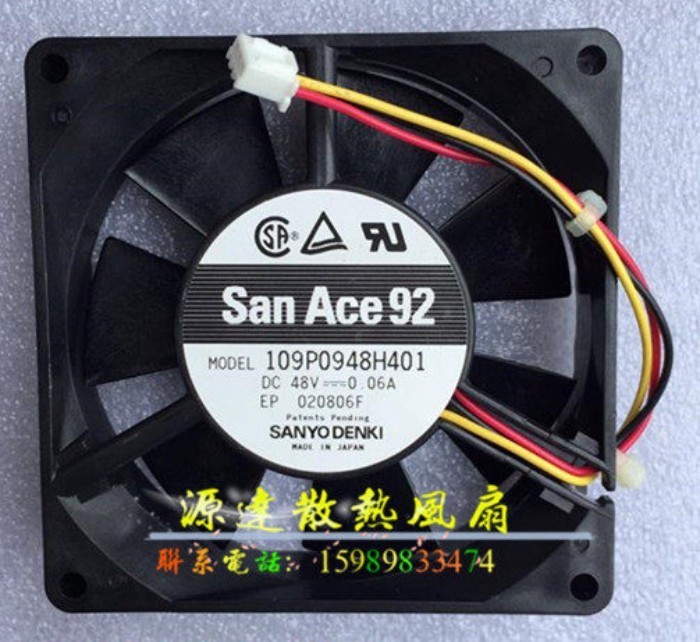 Original Sanyang 109P0948H401 9025 9 ซม.48V 0.06A พัดลมบอลคู่ 3 เส้น