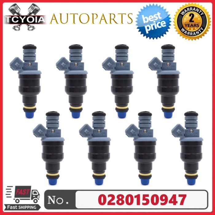 8pcs Fuel Injectors 0280150947 For 1991-1997 Ford F250 F350 E250 F53 F-Super Duty 7.5L 460ci V8
