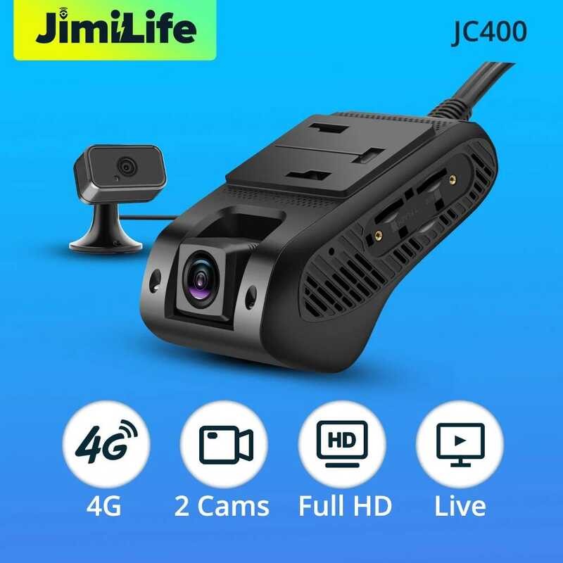 Jimi JC400 4G Dash Cam พร้อมสตรีมมิ่งสดกล้องยานพาหนะคู่ Wifi Hotspot Multi-Al GPS ติดตามรถ DVR Recor