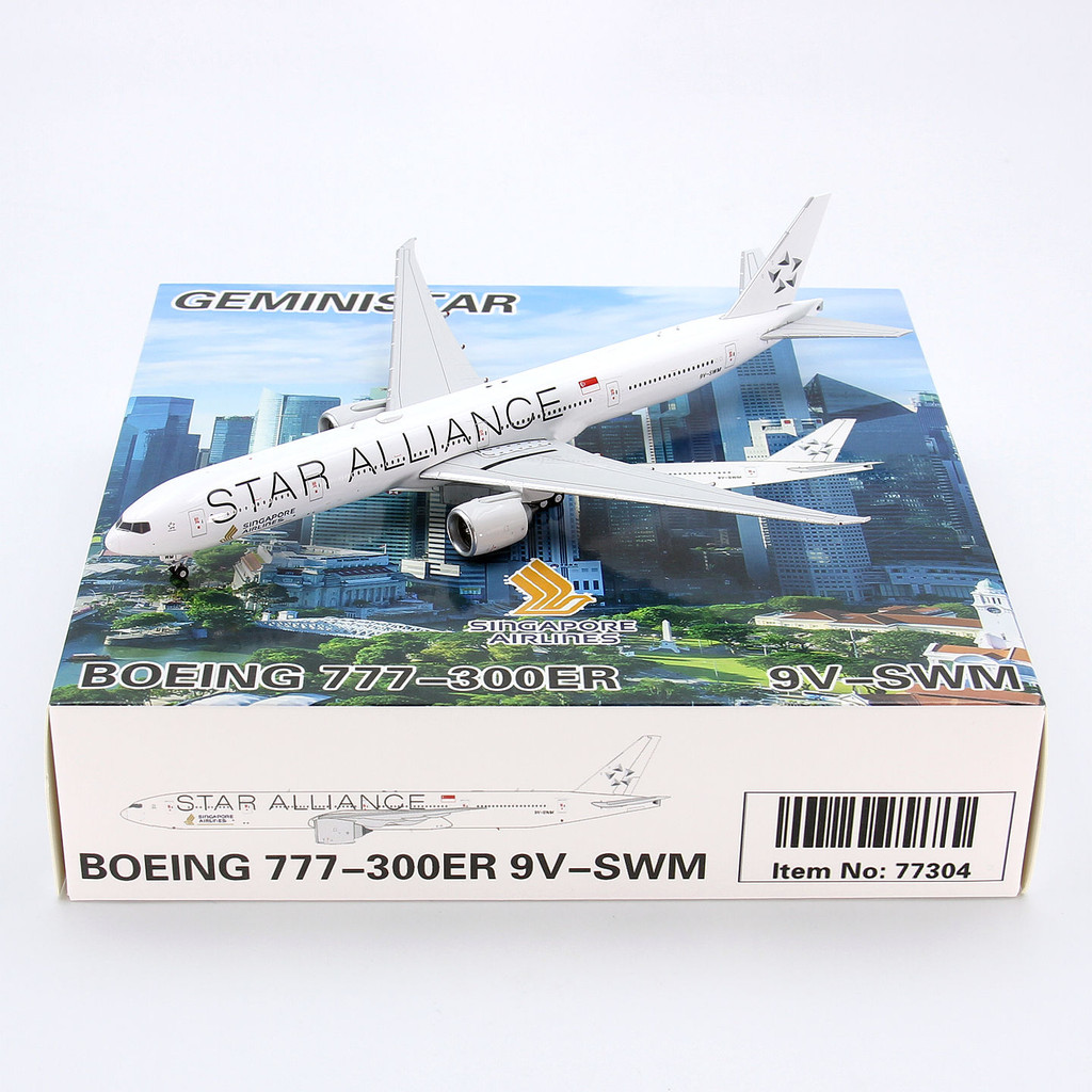 GeminiStar 77304 Singapore Airlines B777-300ER 9V-SWM เครื่องบินโดยสารรุ่น 1/400