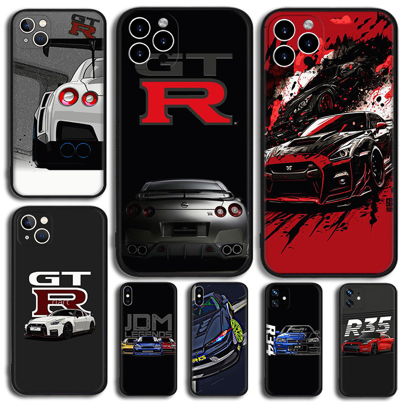 รถสปอร์ต GTR [U9] สําหรับ iPhone XR XS Max 11 Pro Max TPU เคสป้องกันสีดําแบบนุ่ม