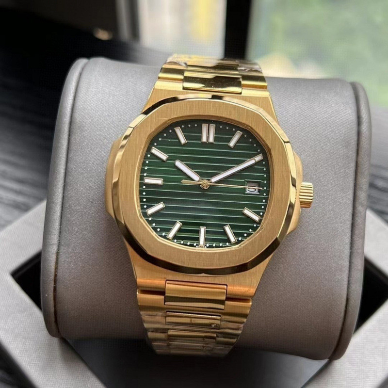 ยิงจริง❤ Texture 5711 Rose Gold Parrot Snail Mechanical นาฬิกาสแตนเลสสตีลกวางโจว Station Western นาฬ