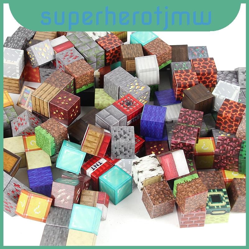 Magnetic My World Craft Blocks Set ของเล่นแม่เหล็ก Diy สีสันสดใสสําหรับเด็กการพัฒนาสร้างสรรค์