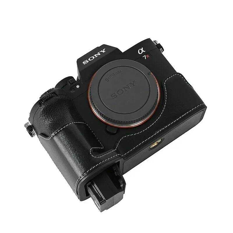 C For Sony A7r5 A7rm5 A7rv A7r Mark V PU Leather Half Case Camera Bottom Cover