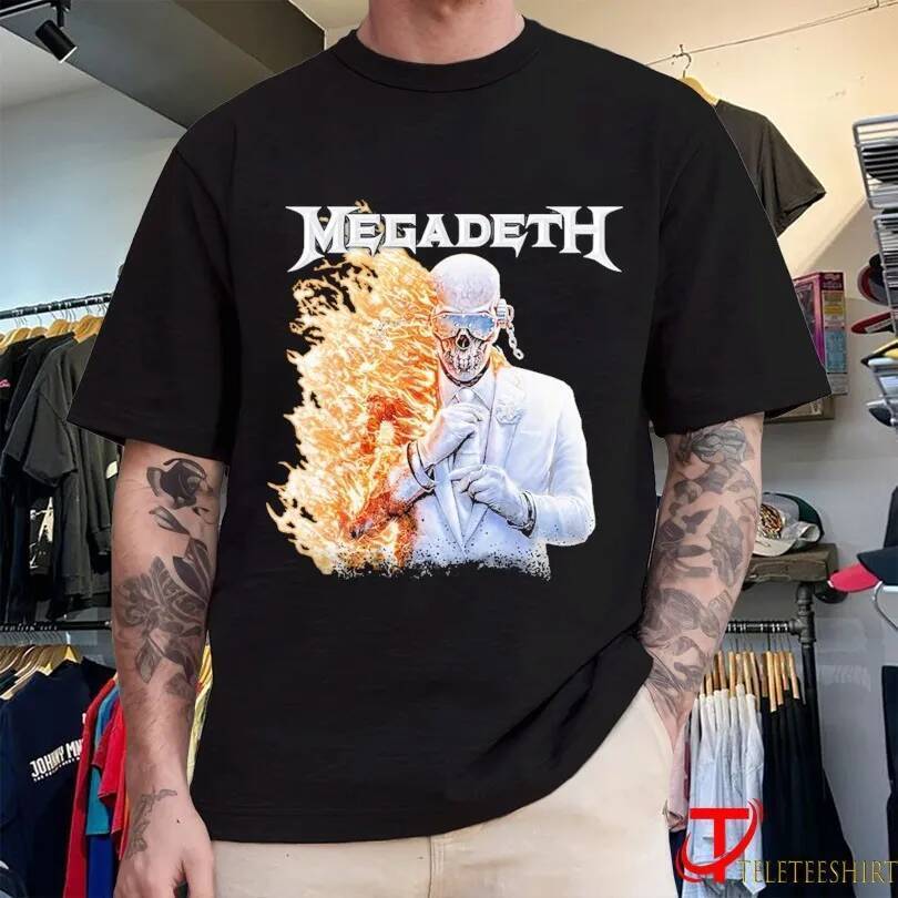 Megadeth อัลบั้มใหม่ทัวร์ 2026 กราฟิกผ้าฝ้าย 100% เสื้อ unisex ฤดูร้อน O-คอผู้ชาย Y2k Hip Hop