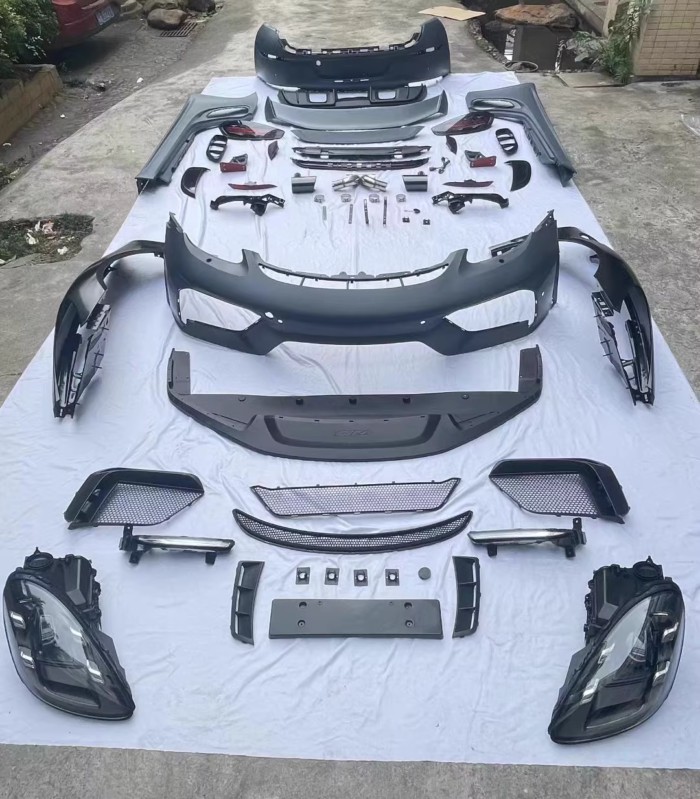 For Porsche 981 modified GT4 style body kit front rear bumper Haillight assembly hood fender tail w