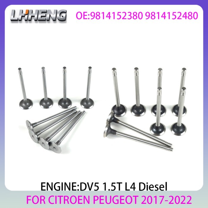 16pcs New Intake & Exhaust Valve Kit For CITROEN C3 C4 C5 JUMPY PEUGEOT 208 301 308 1.5L 1.5 L T L4