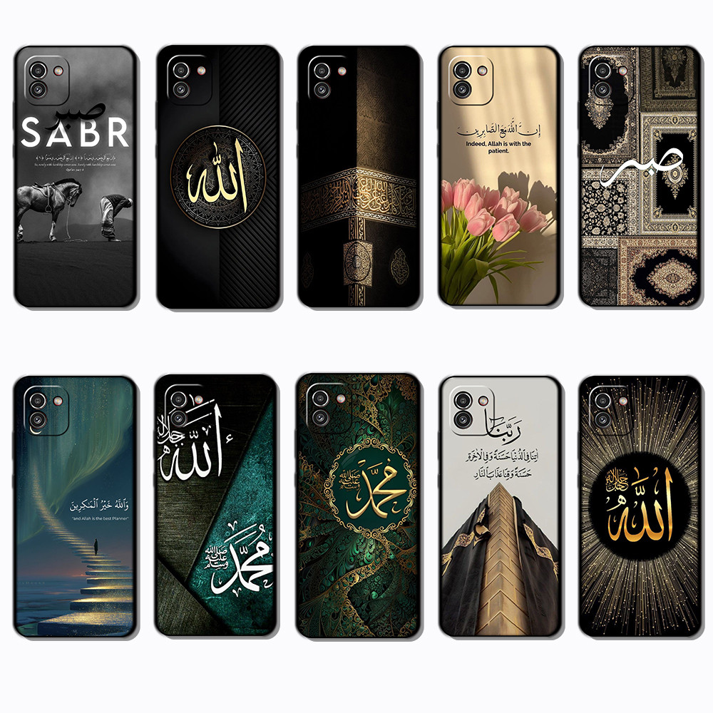 เคสโทรศัพท์สีดําแบบนุ่มสําหรับ Samsung Galaxy A03 164m เคสอิสลาม