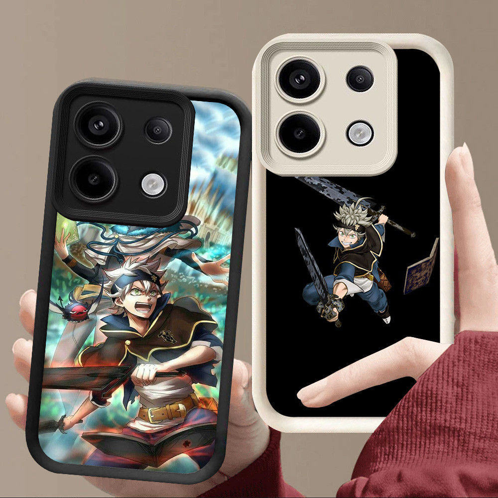 R96 Black Clover Casing สําหรับ Infinix Tecno Note Zero 30 Pova 5 Pro 5G สีดําและสีขาว