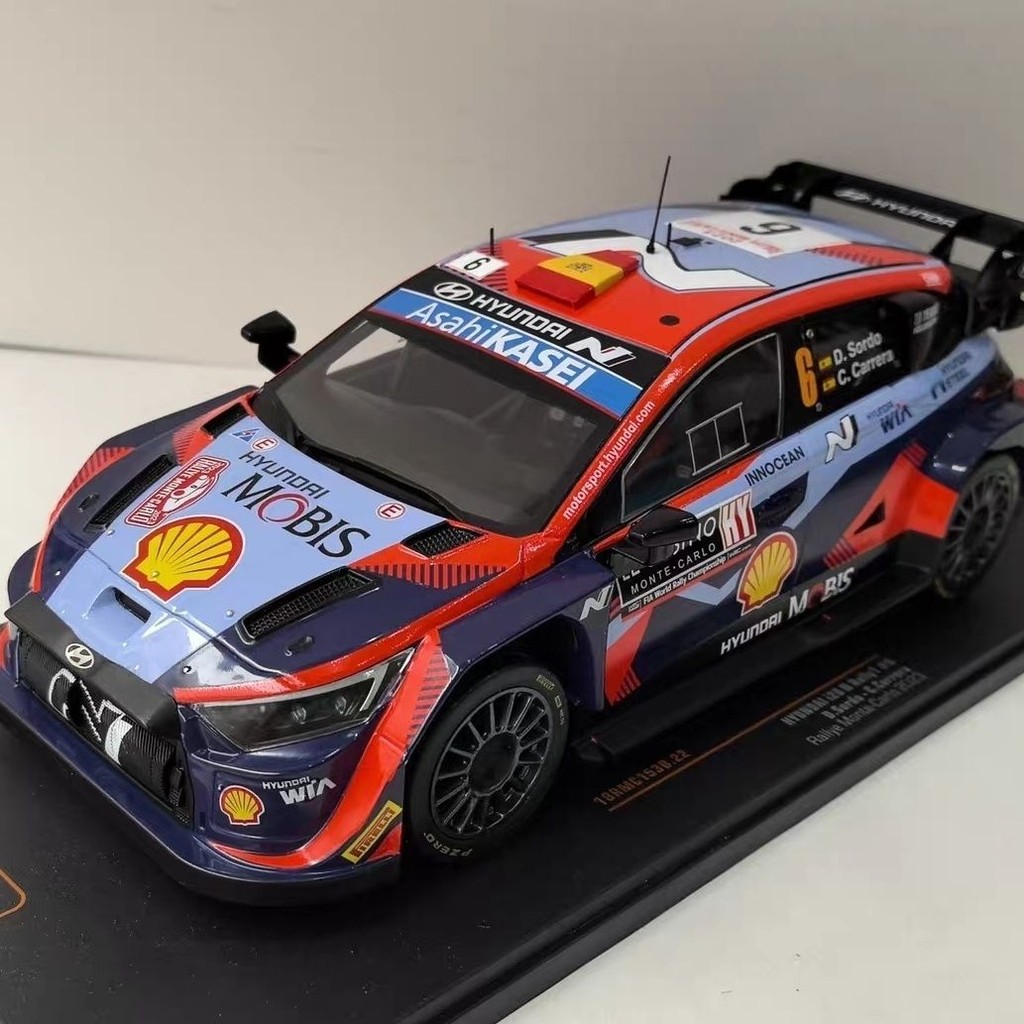 IXO 1/18 Hyundai I20 N WRC #6 2023รุ่นแข่งโลหะผสมไม่เปิดประตูไม่เตร์