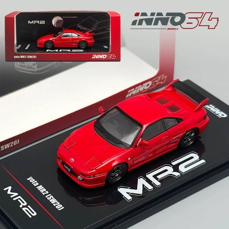 INNO 1:64 MR2 (SW20) โมเดลรถโลหะผสมสีแดง
