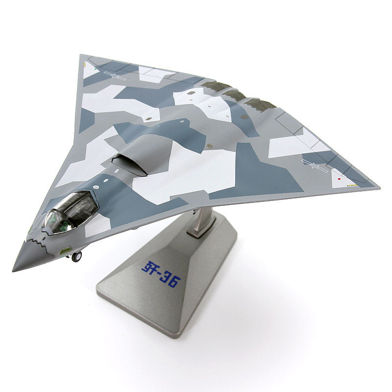 AF1 China Air Force J-36 Ginkgo Leaf Sixth Generation Stealth Fighter สําเร็จรูปเครื่องบินโลหะผสมรุ่