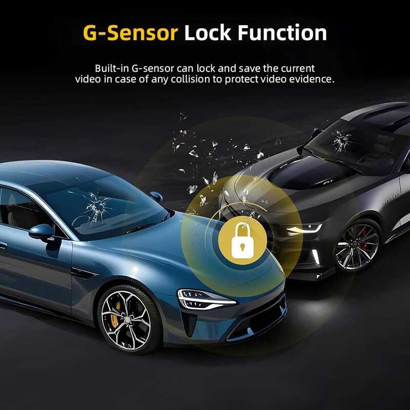 ▥ Yangood Dashcam ด้านหน้า 4K และด้านหลัง 2.5K เครื่องบันทึกวิดีโอรถยนต์ Dual เลนส์สนับสนุน WIF