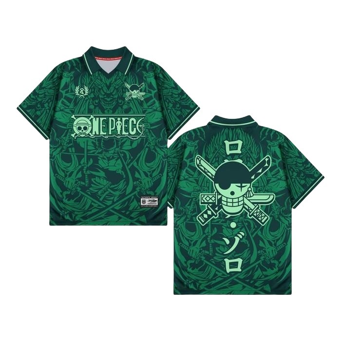 JERSEY OP Vintage Retro พิมพ์ระเหิดคอ V คอชุดอะนิเมะ One Piece ผู้ชายผู้หญิงเดียวกัน Casual กีฬาเสื้อยืด