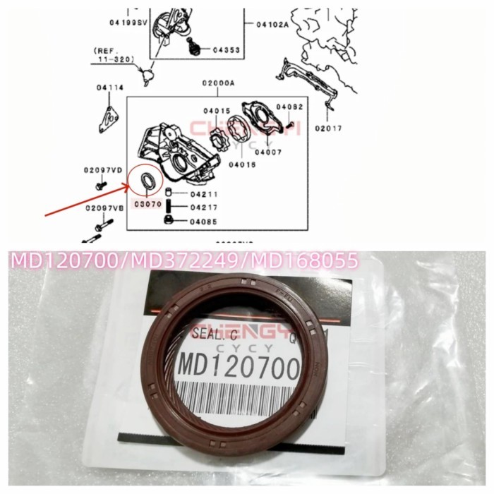 6G72 Engine Crankshaft Front Oil Seal Fit For Pajero Montero Shogun V33W V43W V73W V77W V93W V97W M