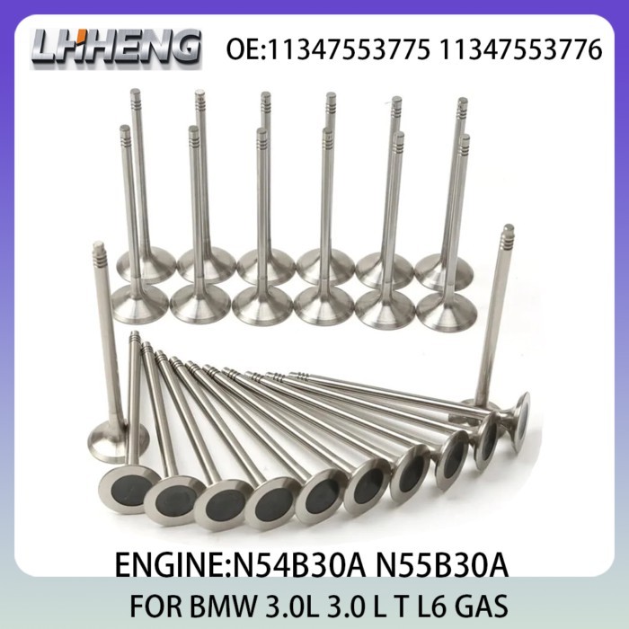 24pcs Engine Intake & Exhaust Valve Kit FOR BMW 1 3 5 7 X6 Z4 135i 335i 535i 740i 3.0L 3.0 L T L6 G