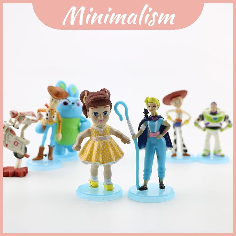 4 Woody Fantastic 9pcs Buzz Jessie Bo Peep Forky Ducky Bunny Action Figure ของเล่นเด็ก 3 Over ปี