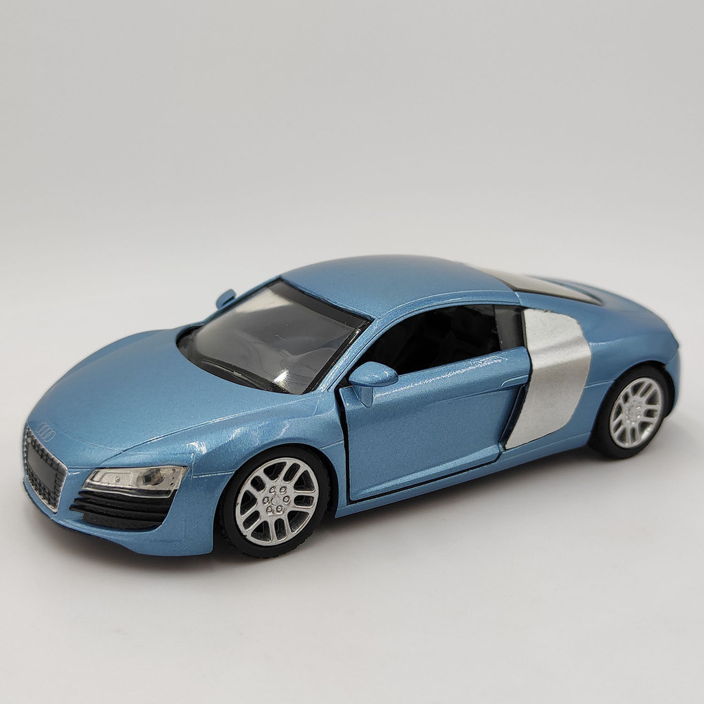 Bulk 1/32 Audi R8 Alloy Audi Sports Car Model Collection เครื่องประดับ Sky Blue Supercar
