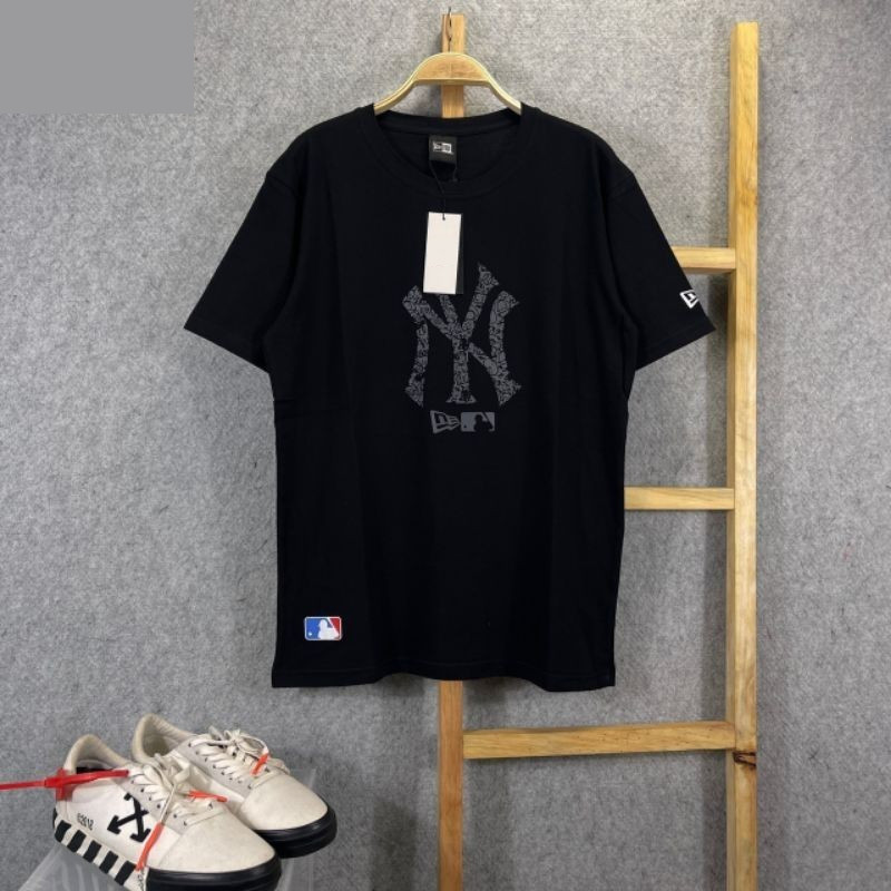 T Shirt Kaos MLB NY YANKEES BIG LOGO Black เสื้อยืดคอตตอน กระบวนการพิมพ์ การจัดส่งสินค้า 2-3 วัน