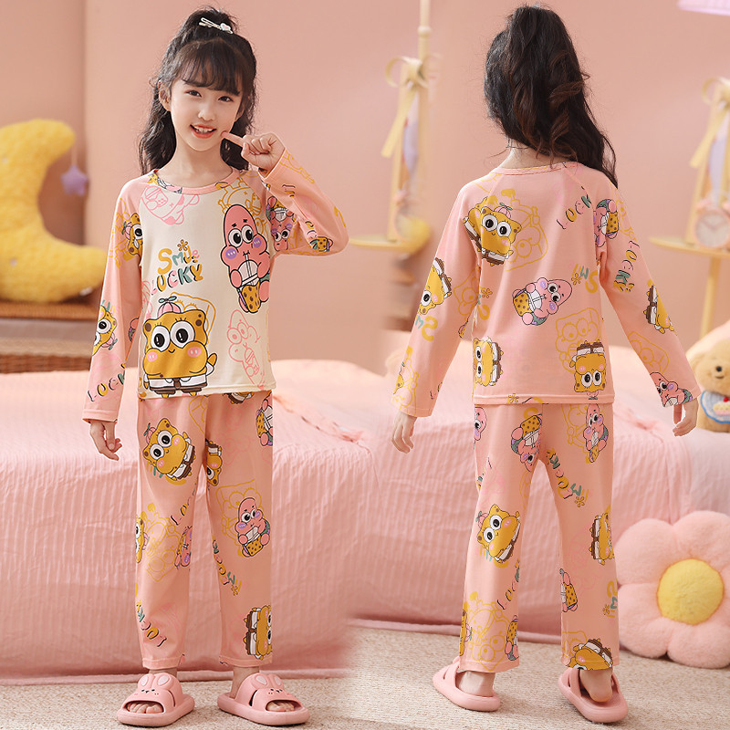 Eid Mubarak ชุดนอนแขนยาวรอบคอยางการ์ตูนสำหรับเด็กหญิงอายุ 11-12 ปี