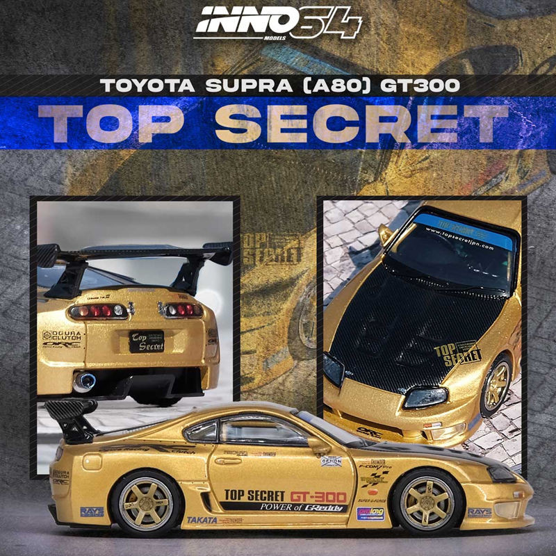 INNO 1: 64 โมเดลรถจําลอง Toyota SUPRA (A80) TOP SECRET GT300