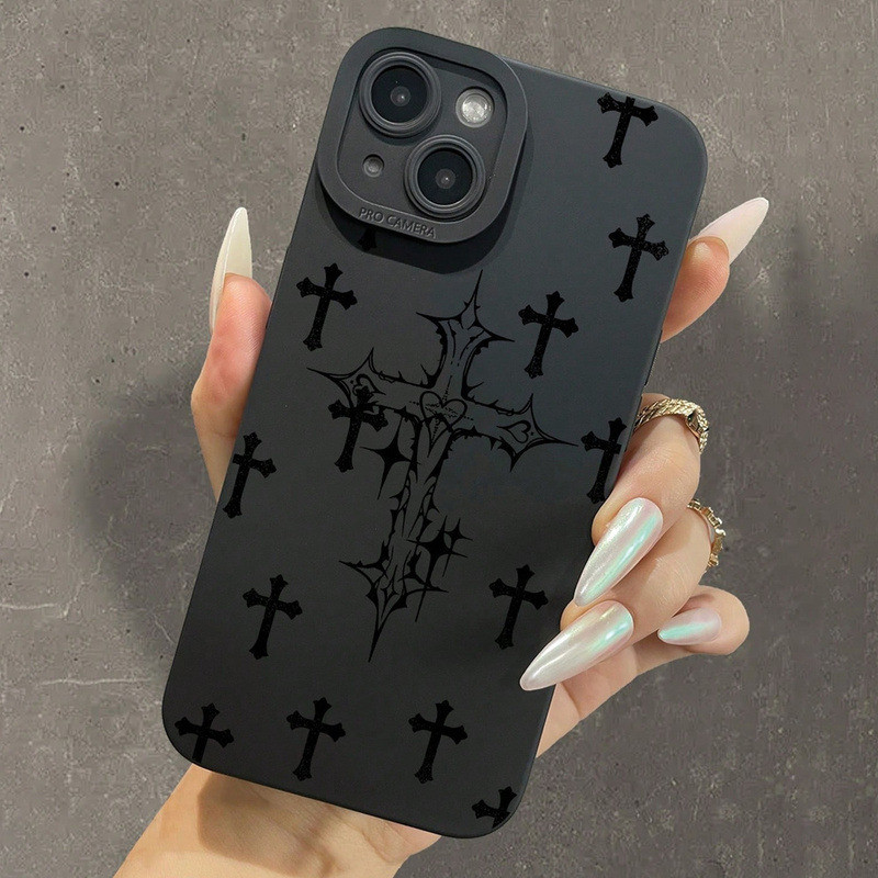 (สต๊อกสินค้าในพื้นที่) เคสโทรศัพท์ Gothic Cross กันกระแทกเคสเคลือบป้องกันรอยขีดข่วน|สําหรับIphone 14