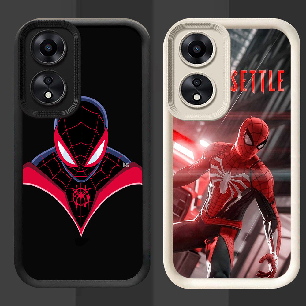 R73 Spiderman Casing สําหรับ OPPO A17 A98 A17K A78 5G สีดําและสีขาว