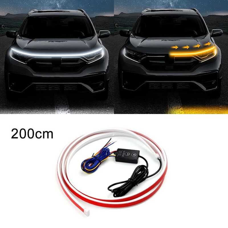 C Car Accessories Lights Car Hood Strip Light Control Neon Strip Daytime Running Led Decoration Lam