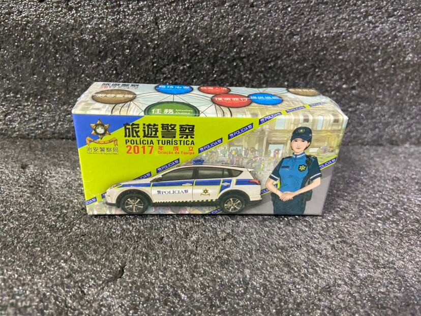 TINY Micro Shadow 1: 64 Toyota Rav4 SUV รถตํารวจ Macau Travel รถตํารวจโลหะผสมรุ่น Out of Print Model