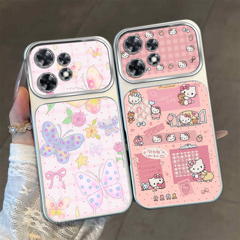สําหรับ vivo X200 FE X300 FE หน้าต่างขนาดใหญ่ Matte ขั้นสูงเคสโทรศัพท์ความงามผีเสื้อที่มีสีสันและแมวน่ารักรูปแบบออกแบบใหม่ ‌