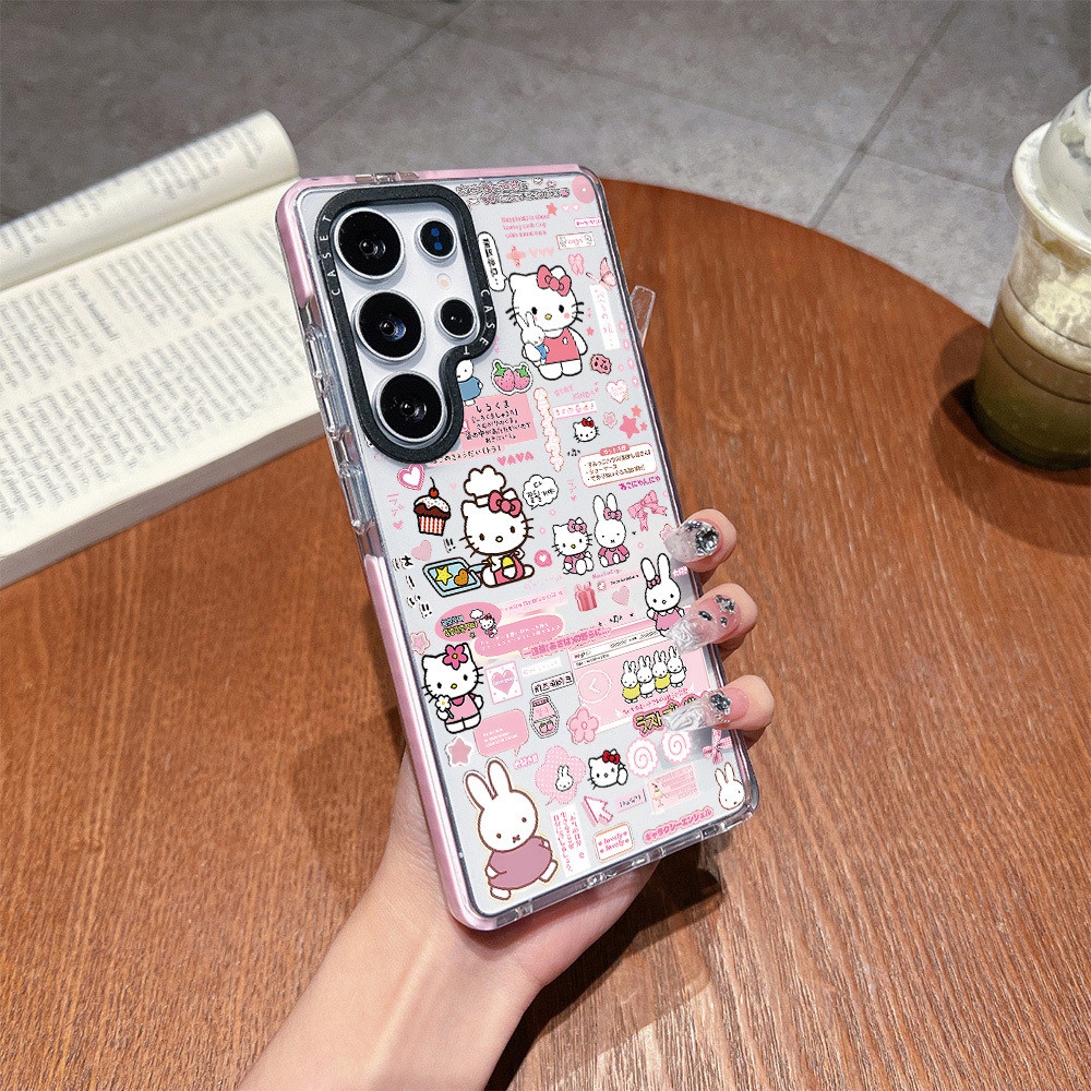 น่ารักการ์ตูน Hello Kitty และ Miffy กระต่ายสําหรับ Galaxy S23 S24FE S24 S25 ULTRA ฝาครอบ A54 A55 A56 S23Plus S24Plus S25Plus สีซิลิโคนนุ่มกันชนกันกระแทก