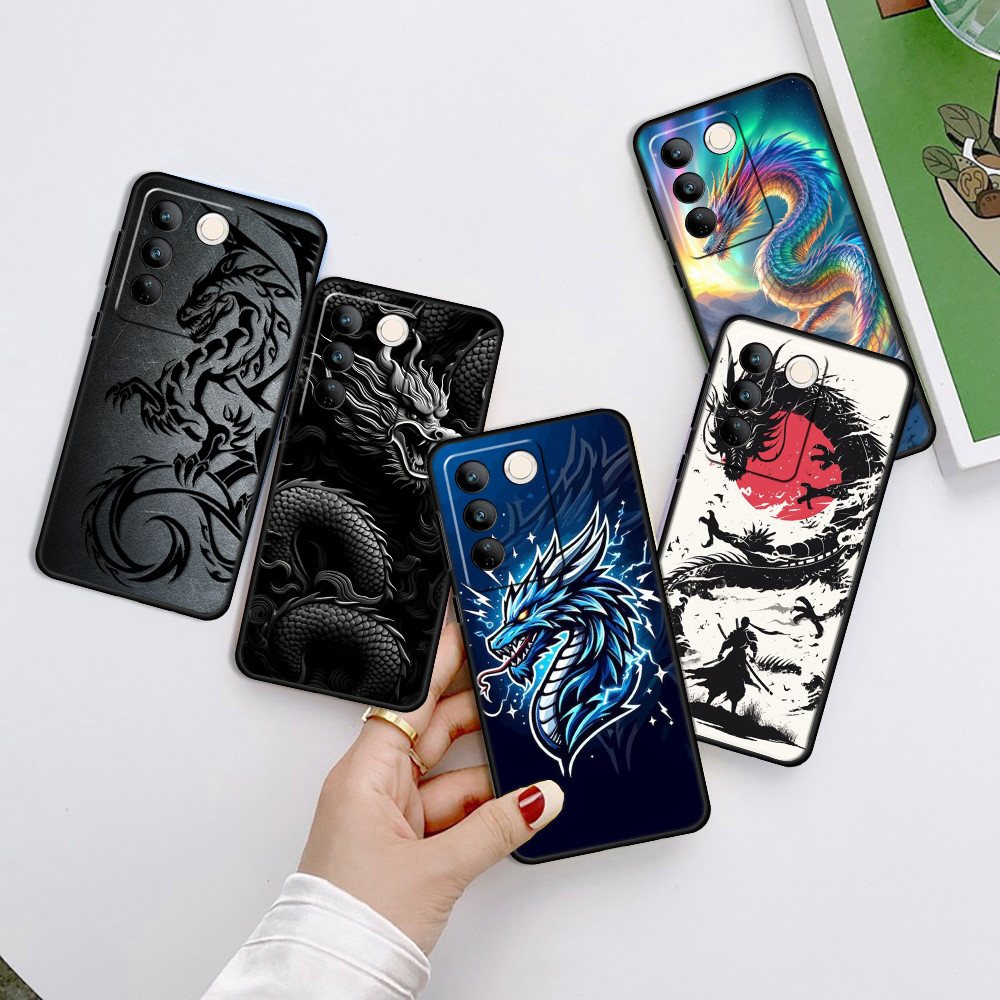 เคสโทรศัพท์สีดําแบบนุ่มสําหรับ VIVO V27 V29E V29 V27E S16 S17 Pro SX14 Dragon caseg
